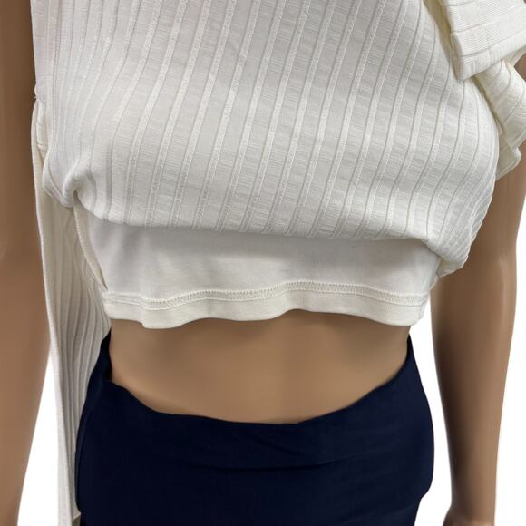 Esse Studios Ivory White Rib Strapless Tube Top - Picture 5 of 12